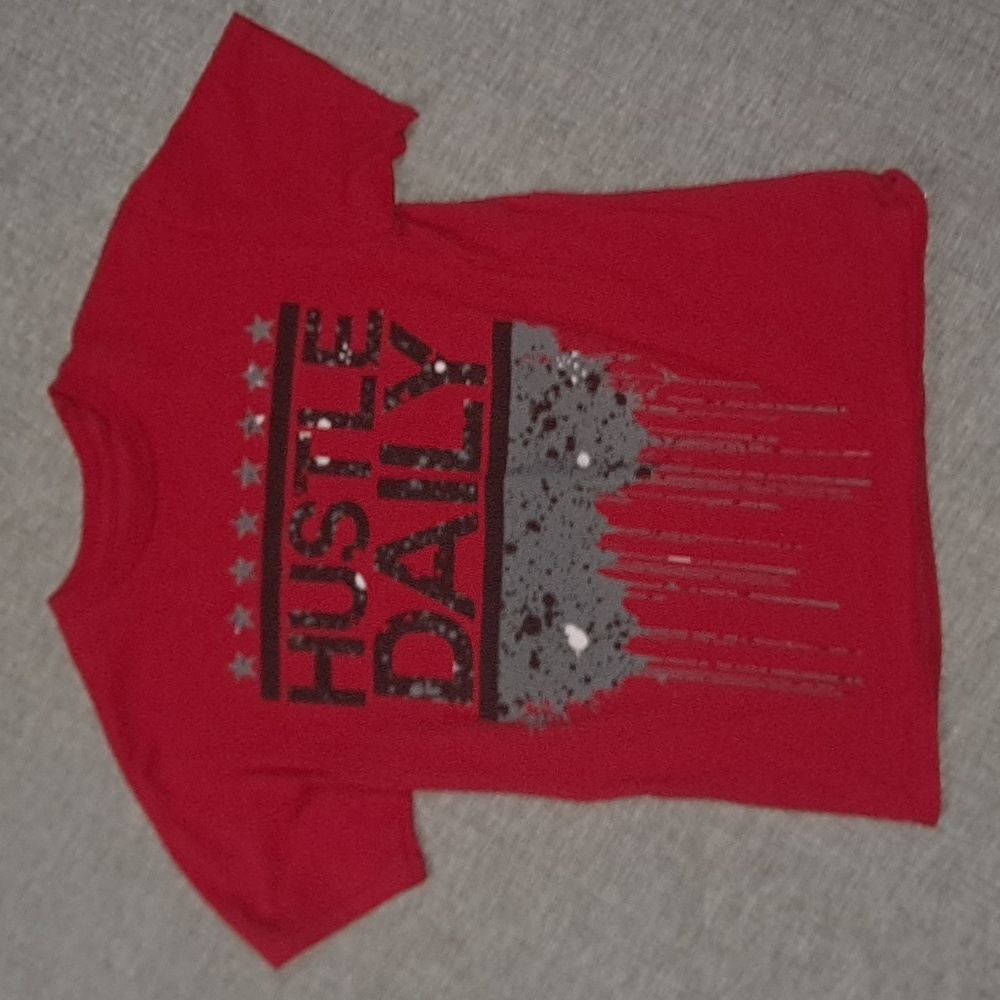 Boys Hustle Daily Red Tee YLG